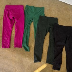 lululemon athletica Women's Leggings Set - Pink, Green, Black all 4 included